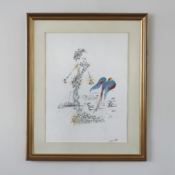 After Salvador Dali (1904-1989) pair of lithographs depicting figures in a landscape. Last quarter of 20th Century