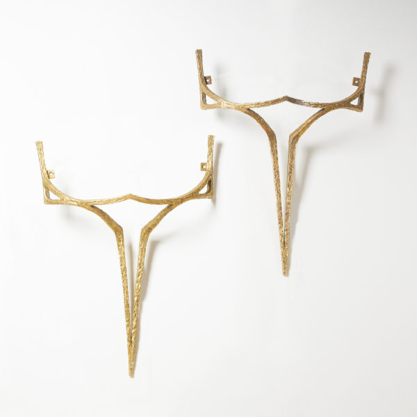 Pair of gilt bronze wall appliques by Jean Claude Ciancimino gallery