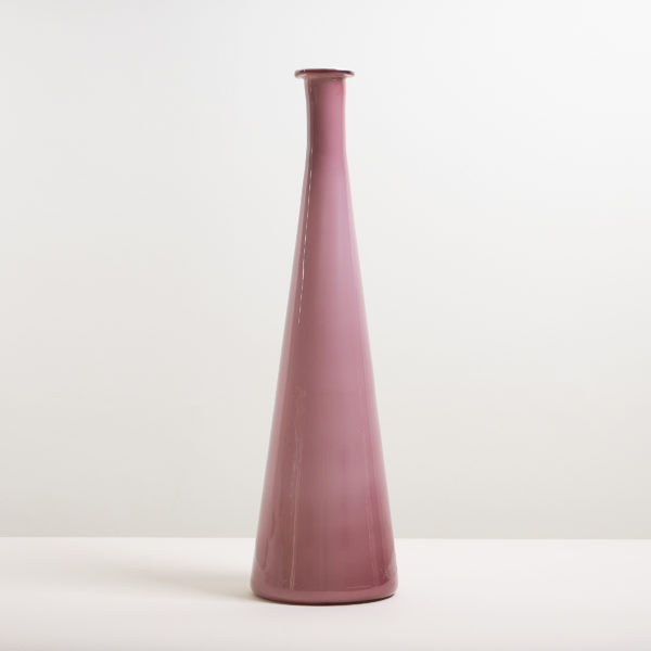 Italian murano dark pink opaque glass vase