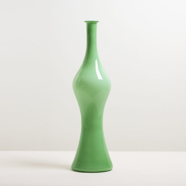 Italian murano green opaque glass vase