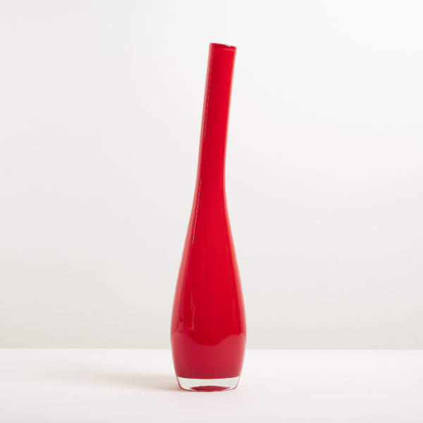 Italian Murano red opaque glass vase