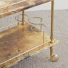 Italian brass-mounted parchment two-tier drinks trolley by Aldo Tura