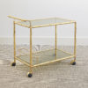 French bamboo design two-tier brass drinks trolley