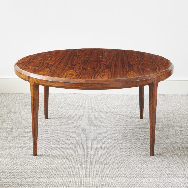 Danish rosewood circular coffee table by Johannes Andersen