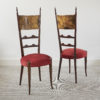 Pair of Italian lacquered parchment and mahogany side chairs by Aldo Tura