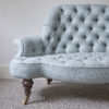 Victorian buttoned-down Serpentine Mahogany sofa-down Serpentine Mahogany Sofa