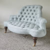 Victorian buttoned-down Serpentine Mahogany sofa