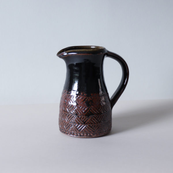 Leach Pottery Standard Ware, medium jug, Tenmoku