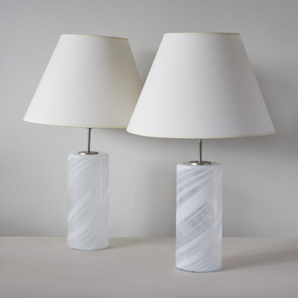 Pair of hand blown ‘Misty’ (Model 45) lamps by Torben Jorgensen for Holmegaard, c. 1980