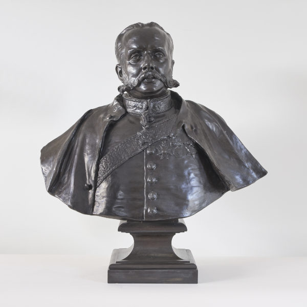 English bronze portrait bust of Colonel Francis Duncan C.B. (1836-1888), by Conrad Dressler (1856-1940)