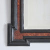 Dutch ebonised and burr wood geometric design mirror