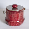 Aldo Tura oxblood lacquered parchment ice bucket, 1960s
