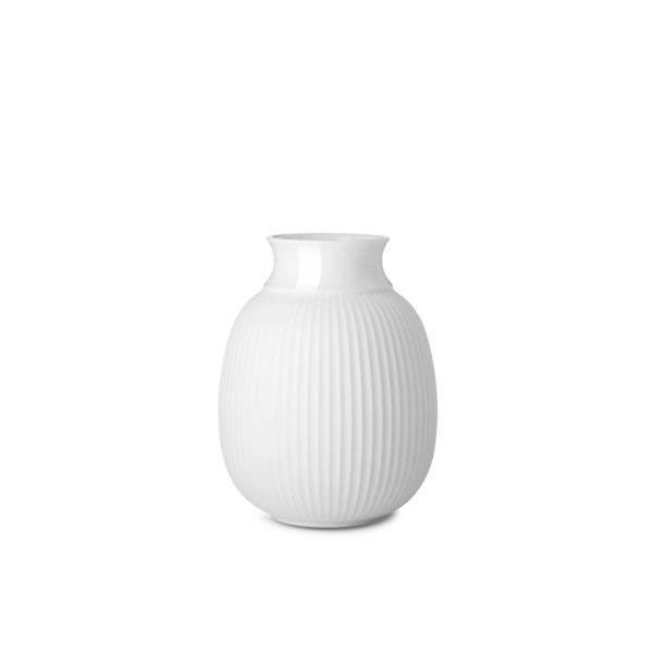Lyngby Porcelæn, Curve vase, white porcelain, 12.5cm
