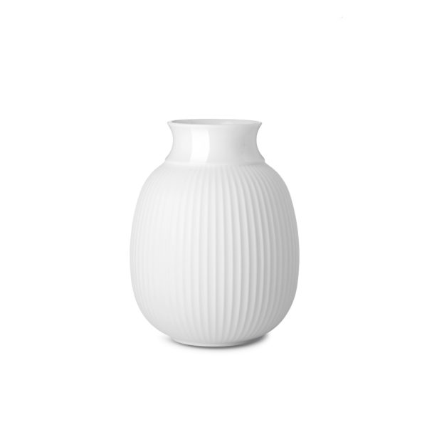 Lyngby Porcelæn, Curve vase, white porcelain, 17.5cm