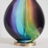 Pair of English made, hand-blown rainbow glass table lamps