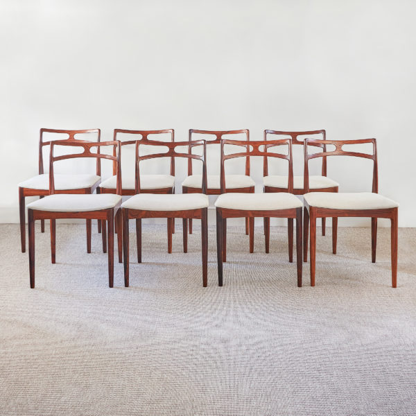 Rare set of eight Danish rosewood ‘Model 94’ dining chairs by Johannes Andersen for Christian Linneberg Mobelfabrik, 1960s