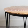 Unusual Alabastro Fiorito travertine circular table