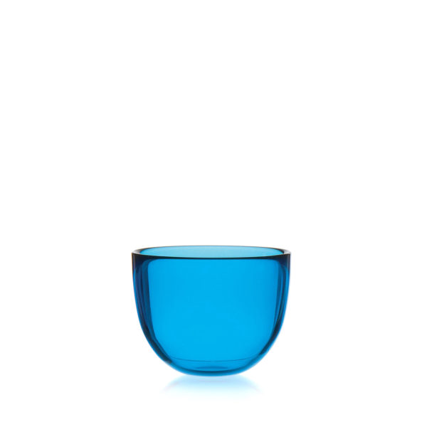 David Mellor, 7.5cm glass bowl, aqua blue