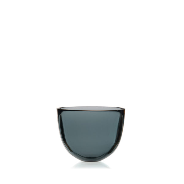 David Mellor, 7.5cm glass bowl, smoke grey