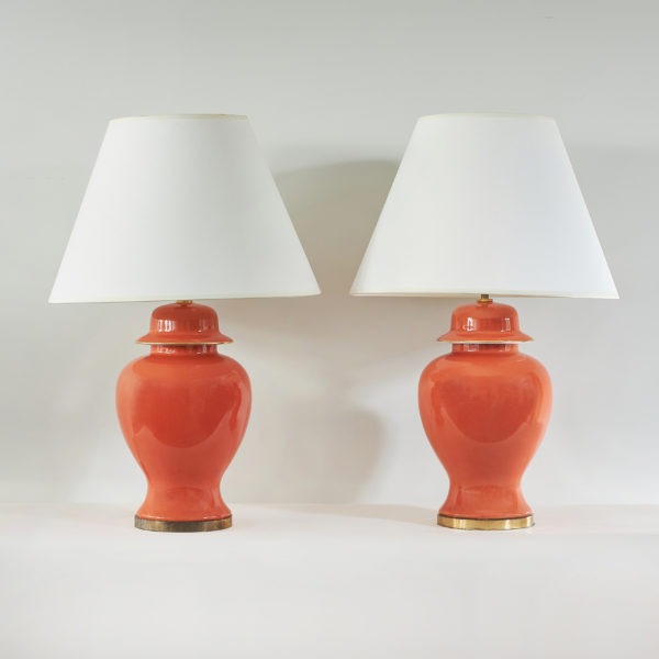 Pair of vintage Chinese style ‘ginger jar’ lamps, c. 1980s