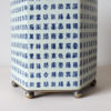 Pair of Chinese style blue and white porcelain tea canister lamps