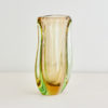 Green and copper orange infused glass vase, probably Swedish, 1960s