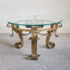 French Brutalist gilt wrought-iron coffee table, c. 1950s
