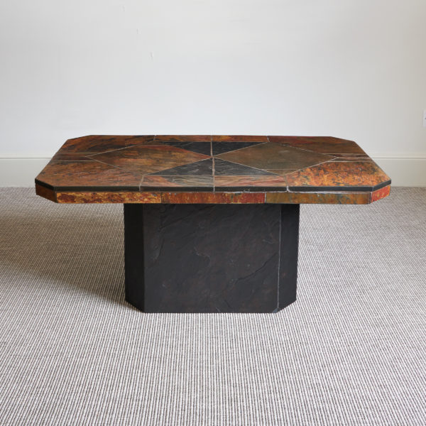 Dutch Brutalist slate coffee table by Paul Kingma (1931-2013), c. 1980