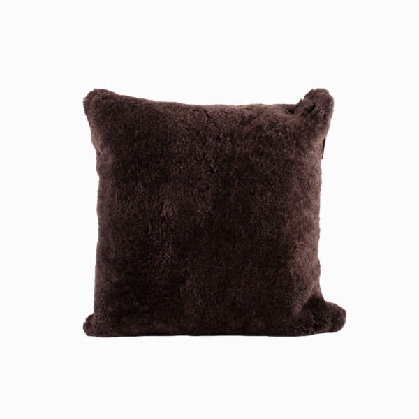 Shepherd of Sweden, square sheepskin cushion, 50 x 50cm, dark brown
