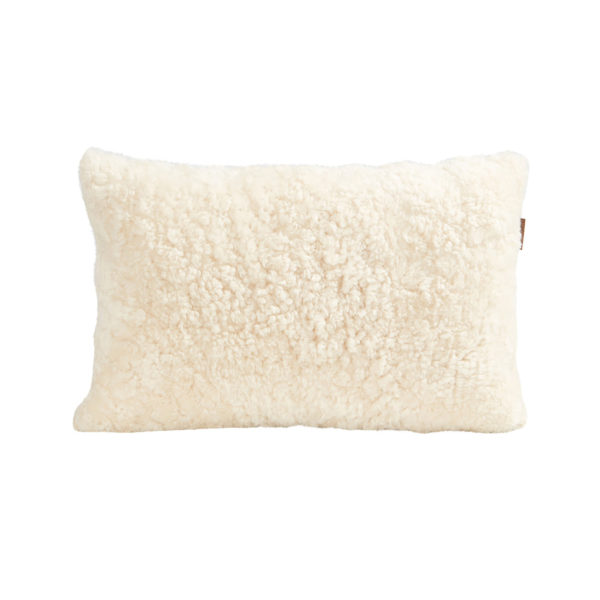 Shepherd of Sweden, rectangular sheepskin cushion, 60 x 40cm, cream