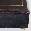 Pair of Maitland-Smith brass inlaid, tessellated amethyst resin jewellery boxes, c. 1980s