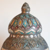 Two Moroccan silver-mounted, lidded pottery jars, mid 20th Century