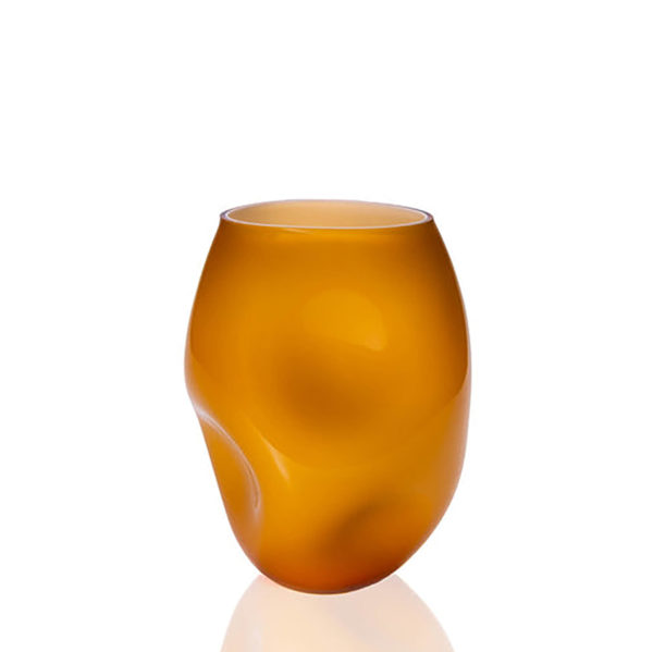 Anna von Lipa, squeeze opal vase, amber