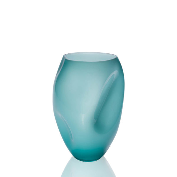 Anna von Lipa, squeeze opal vase, aquamarine