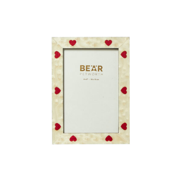 Italian photo frame, 4″ x 6″, hearts
