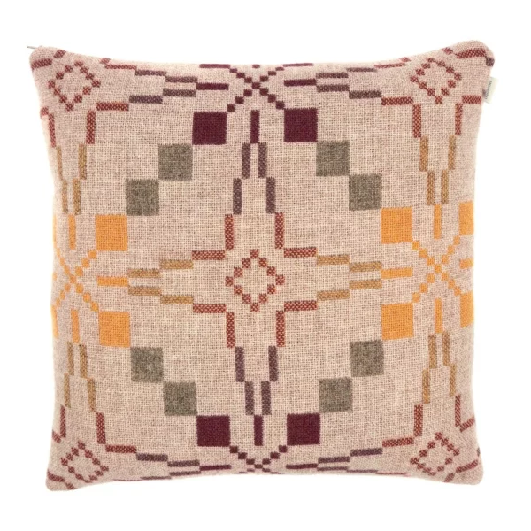 Melin Tregwynt, Vintage Star cushion, clay, 45 x 45cm