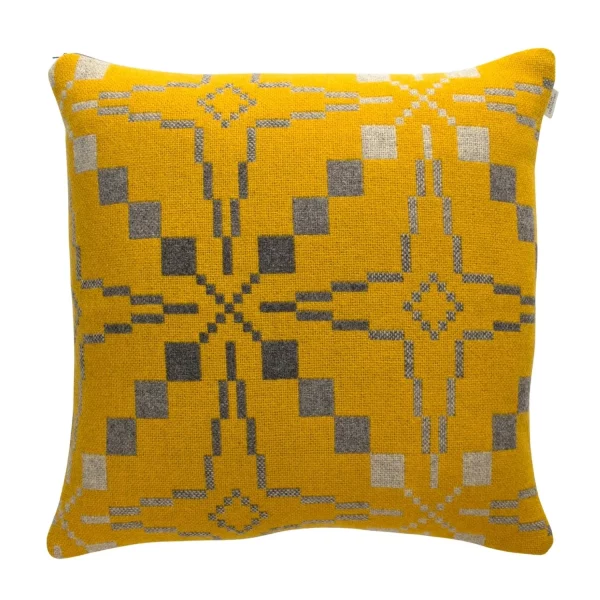 Melin Tregwynt, Vintage Star cushion, gorse, 45 x 45cm