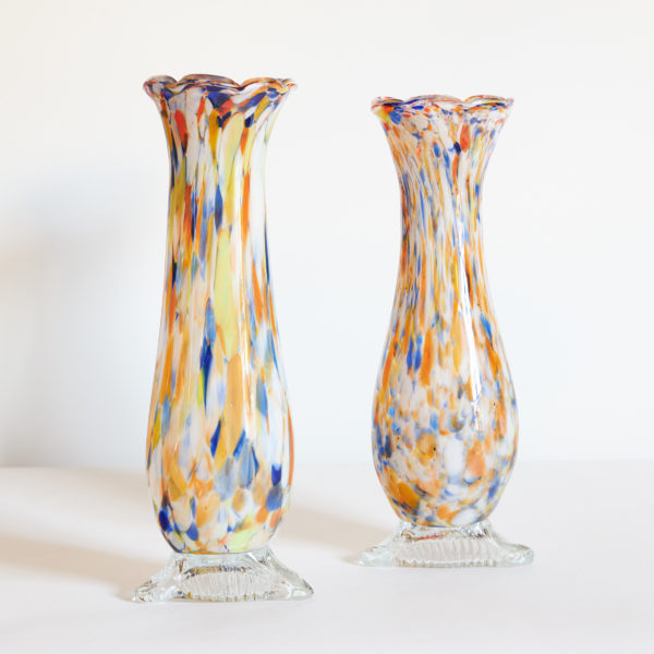 Pair of vintage Art Glass vases, probably French