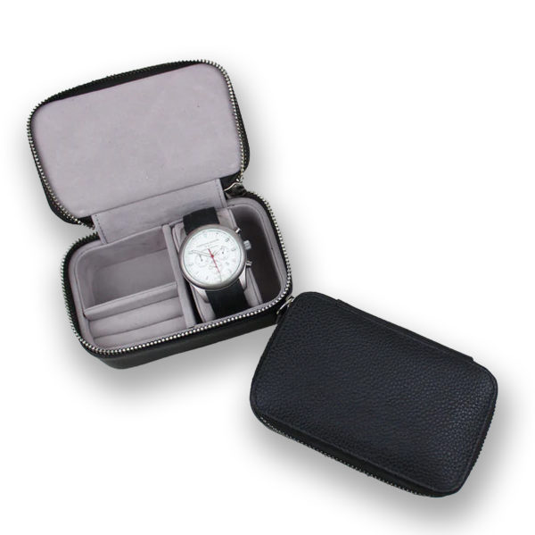 Italian leather travel watch case