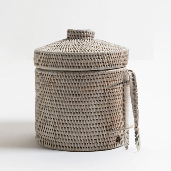 Kalinko, rattan ice bucket, white