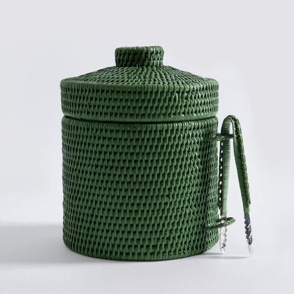 Kalinko, rattan ice bucket, mid green