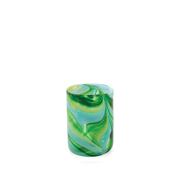 Mdina Glass, tumbler, turquoise & green, 12cm