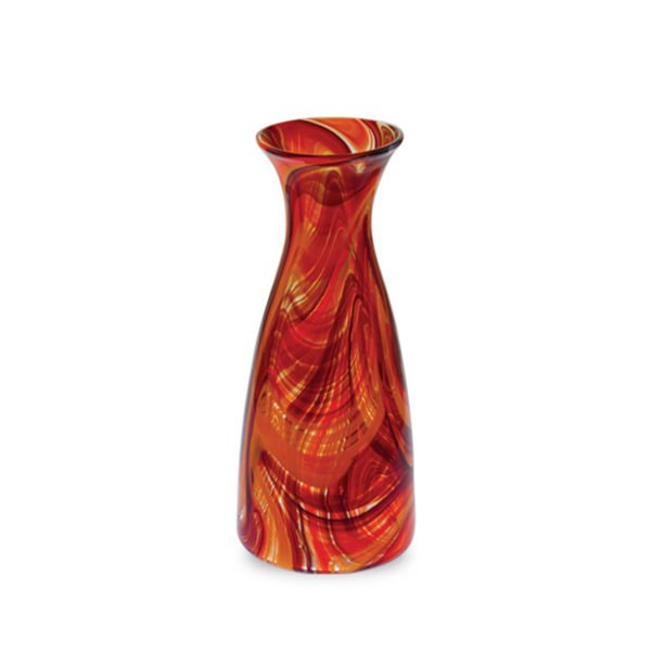 Mdina Glass, carafe, orange & red, 24cm