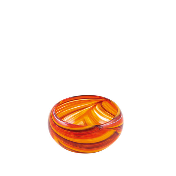 Mdina Glass, small bowl, orange & red