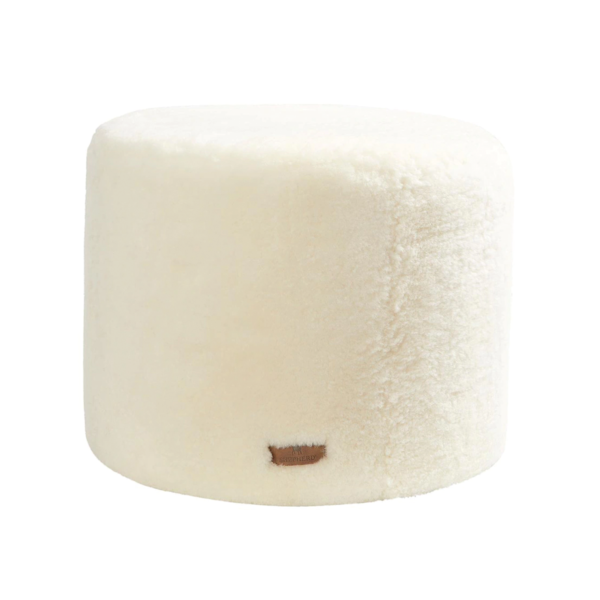 Shepherd of Sweden, round pouffe, 50 x 40cm, cream