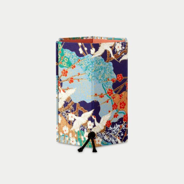 Esmie, pen pot, pattern cranes blue