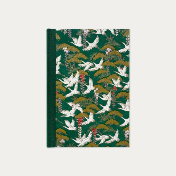 Esmie, classic journal, flying cranes/emerald