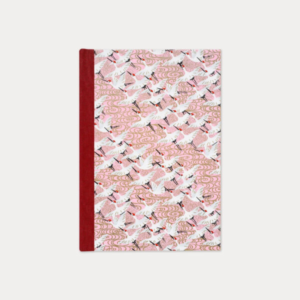 Esmie, classic journal, white cranes/pink