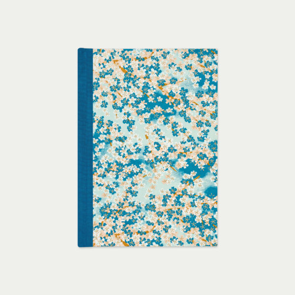 Esmie, classic journal, white blue blossom/peach