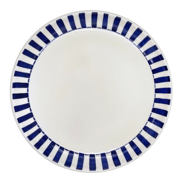 Villa Bologna, Charger Plate, Navy Blue Stripes